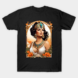 Cleopatra Queen of Egypt retro vintage floral design T-Shirt